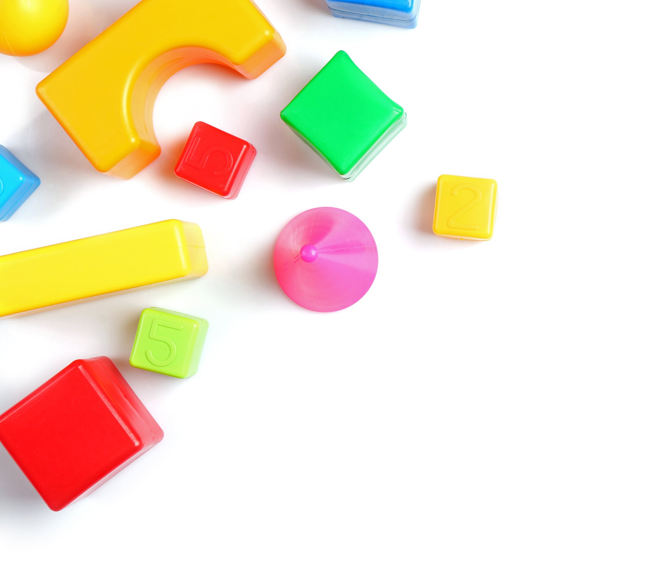 Children Toys on White Background